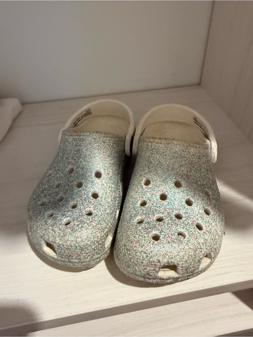 Crocs Kids' Classic Iridescent Glitter Clogs